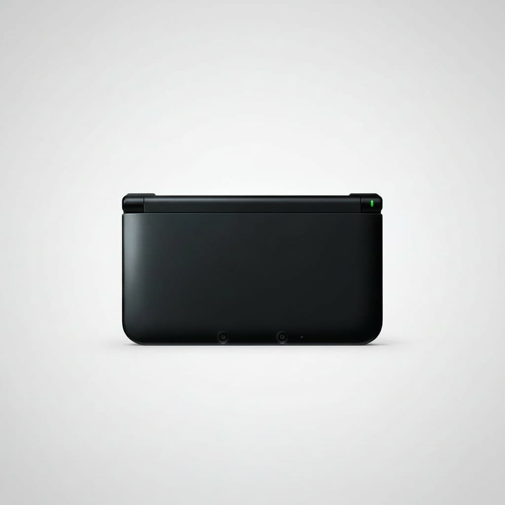 Black modified Nintendo 3DS XL with Luma3DS custom firmware and homebrew emulators
