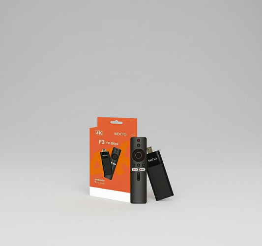 F3 TV Stick with remote control and packaging on a white background “Amazon Fire TV Stick streaming device with Alexa Voice Remote for 4K streaming apps.”
“Amazon Fire Stick HDMI streaming media player for Netflix, Prime Video, and YouTube.”
“Amazon Fire TV Stick 4K streaming device with voice assistant remote control.”