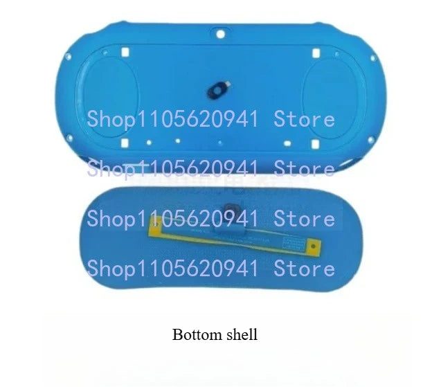 Bright aqua PS Vita 2000 Slim replacement rear and bottom shell shown on a white background, from ModxGaming UK