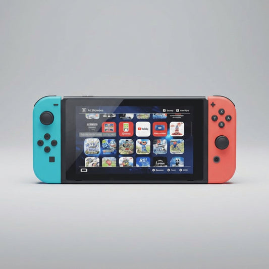 Neon modded Nintendo Switch with carry case and preloaded games UK