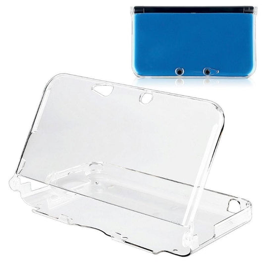 Clear crystal hard shell protective case for Nintendo 3DS XL - case and console separated showing fit