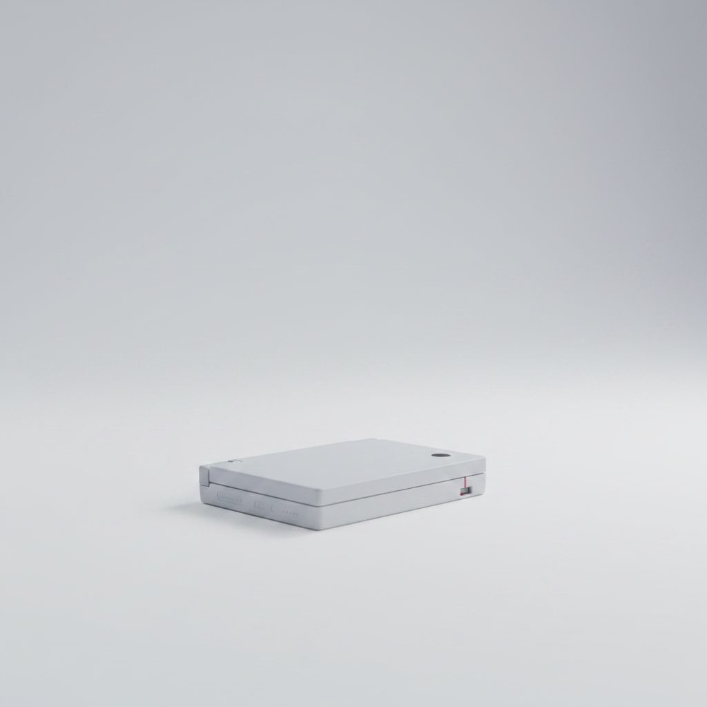 Wild Card DSi replacement shell in white shown on a soft grey background, modded Nintendo DSi