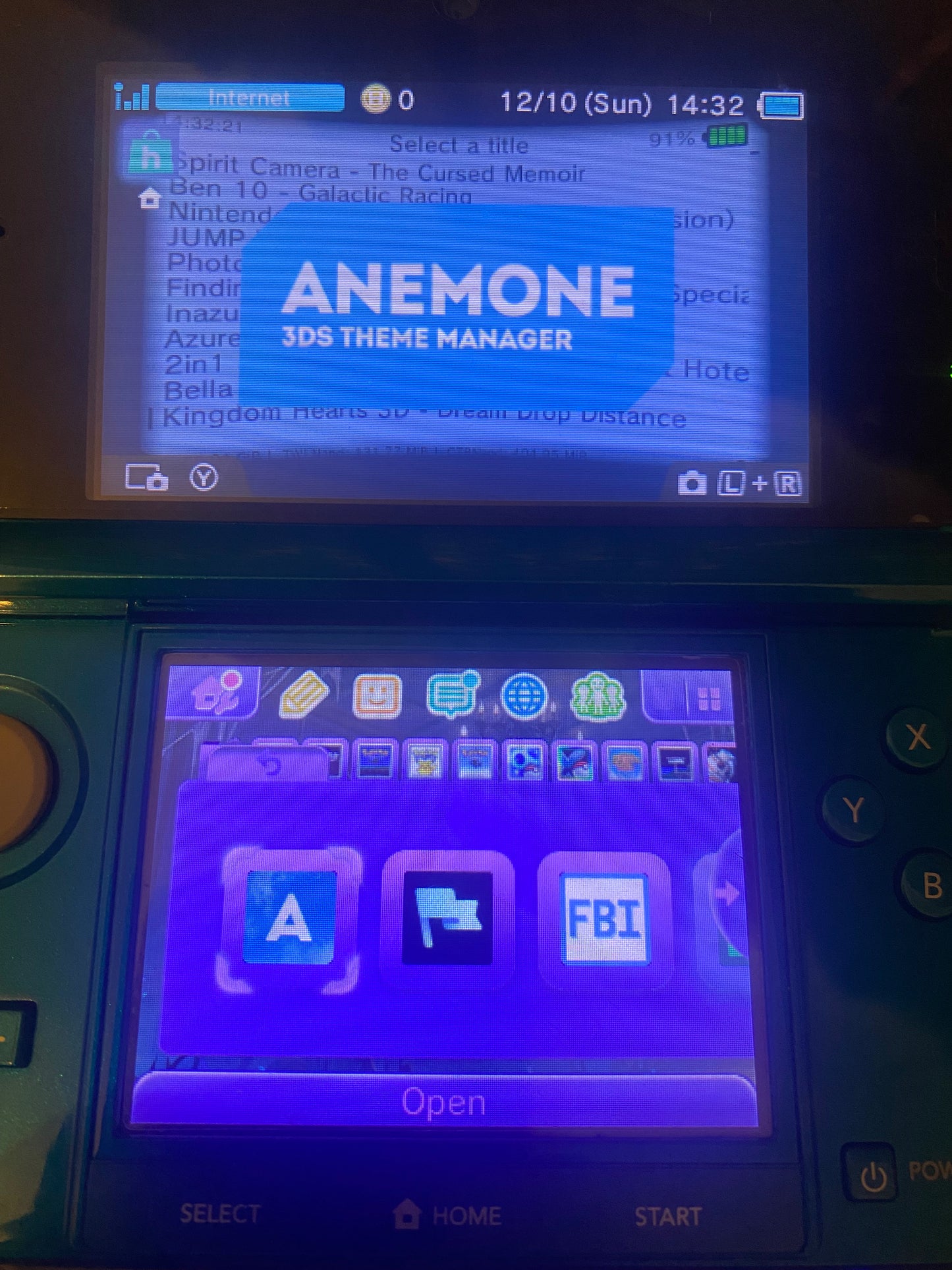 Aqua Blue Nintendo 3DS - Modded, 128GB SD