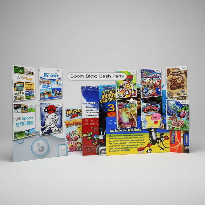Detailed Wii game library interface on modded console with custom firmware USB loader GX