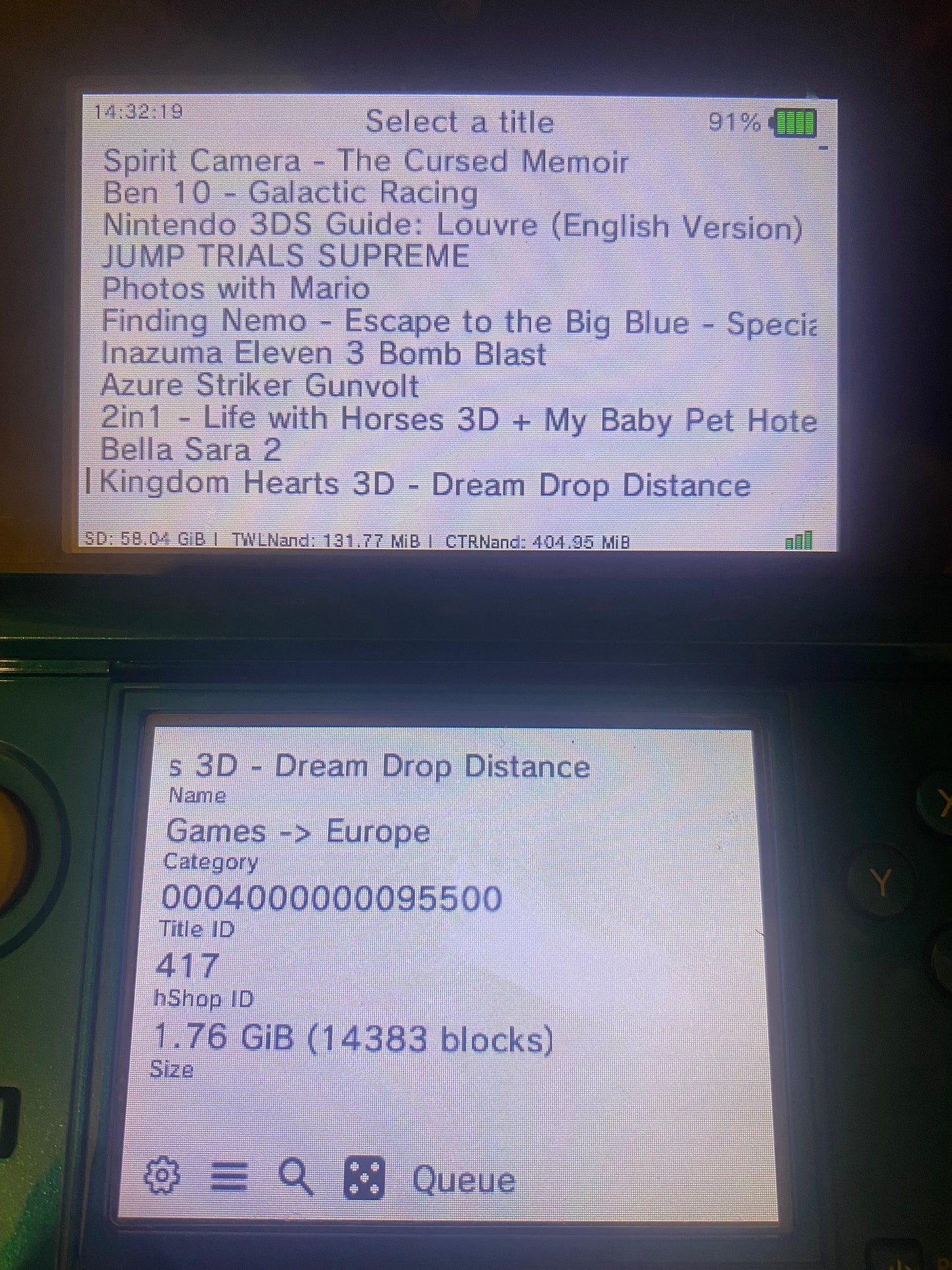 Aqua Blue Nintendo 3DS - Modded, 128GB SD