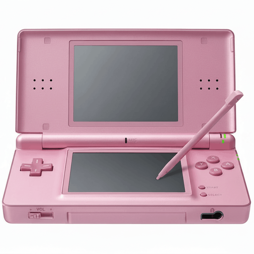 Pink Nintendo DS Lite modded console open - custom firmware and emulators installed
