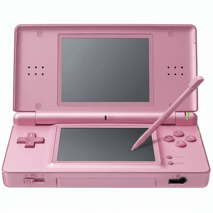 Pink Nintendo DS Lite modded console open - custom firmware and emulators installed