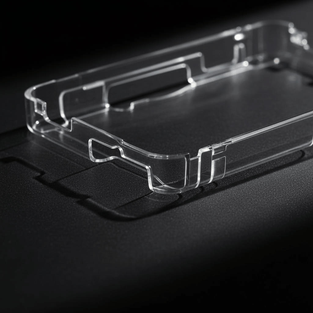 Nintendo 3DS clear crystal hard case close-up edge detail transparent polycarbonate slim fit protective cover