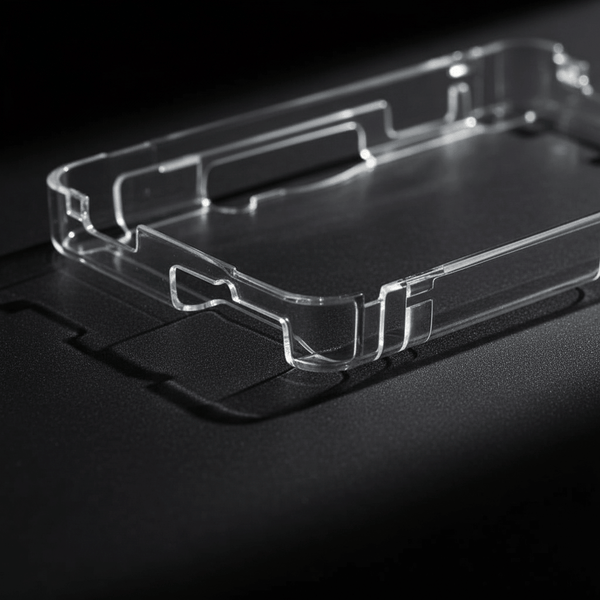 Nintendo 3DS clear crystal hard case close-up edge detail transparent polycarbonate slim fit protective cover