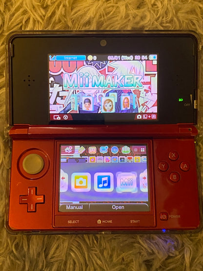 Flame Red Nintendo 3DS - Modded, 128GB SD