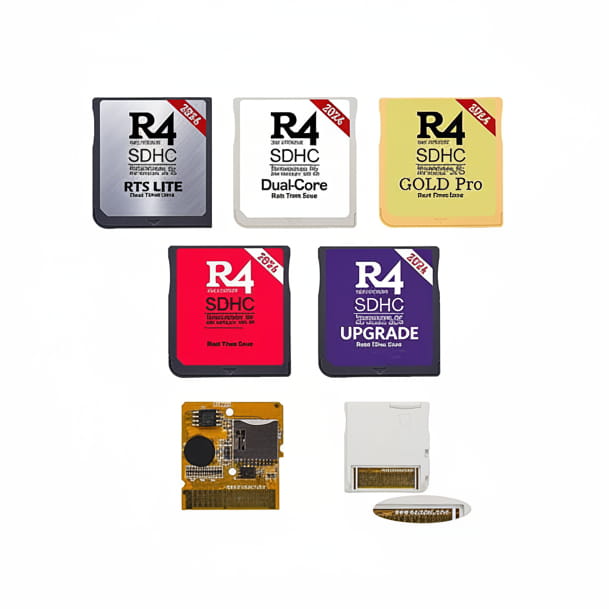 R4 flashcard used to mod Nintendo DS Lite - custom firmware games pre-installed UK