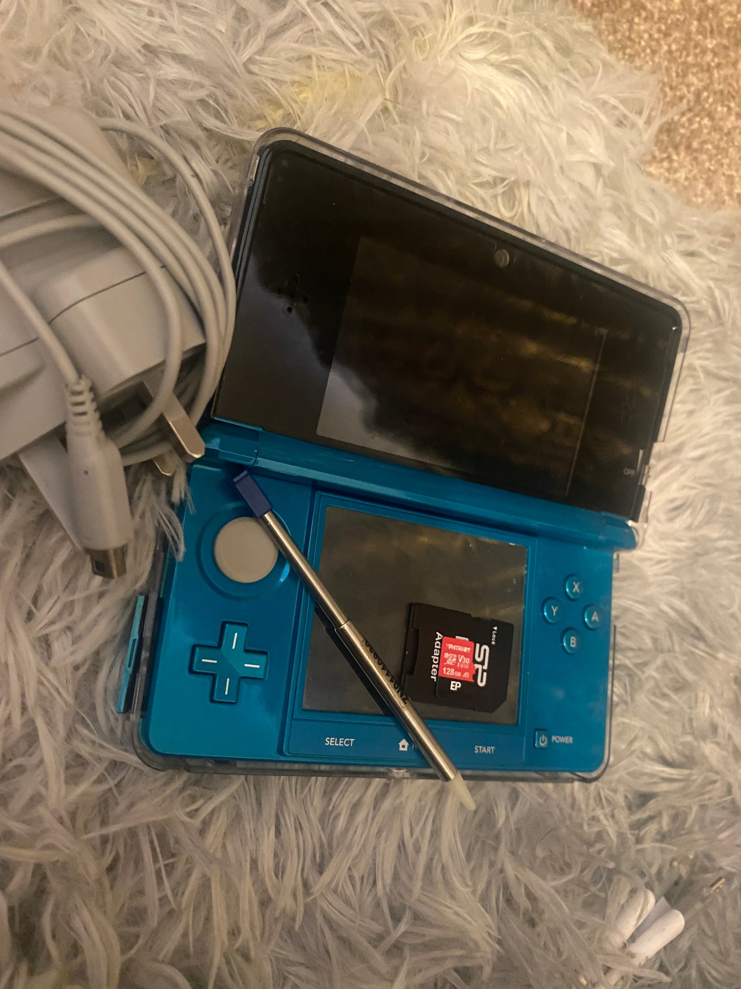Aqua Blue Nintendo 3DS - Modded, 128GB SD