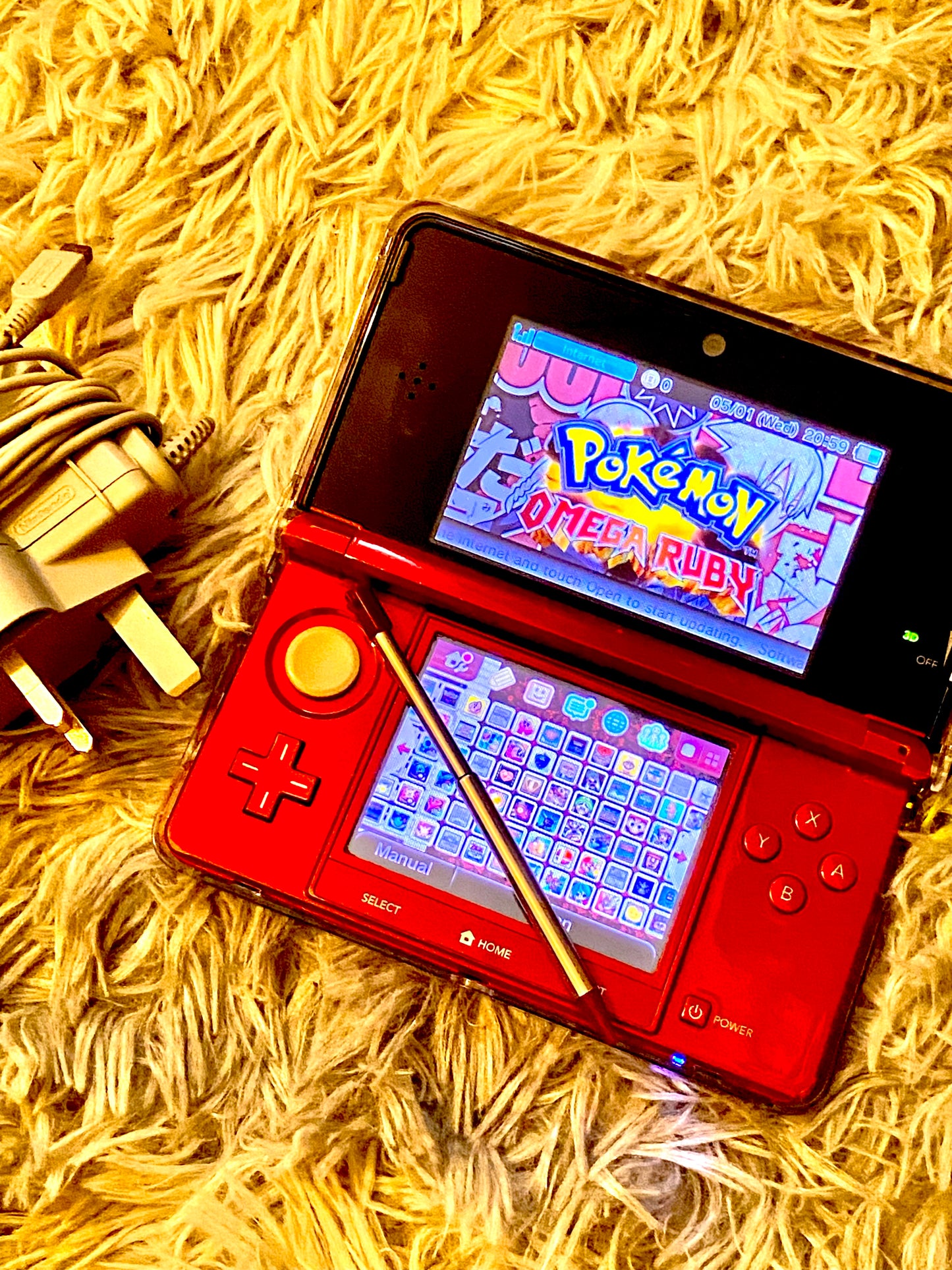 Flame Red Nintendo 3DS - Modded, 128GB SD