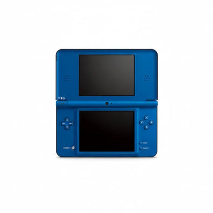 Modded Nintendo DSi XL blue edition with custom firmware emulators and pre-installed games on SD card