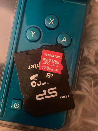 Aqua Blue Nintendo 3DS - Modded, 128GB SD