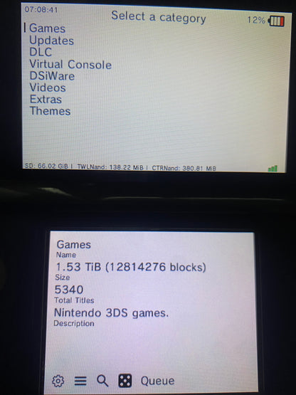 Cosmos Black Nintendo 3DS - Modded, 128GB SD
