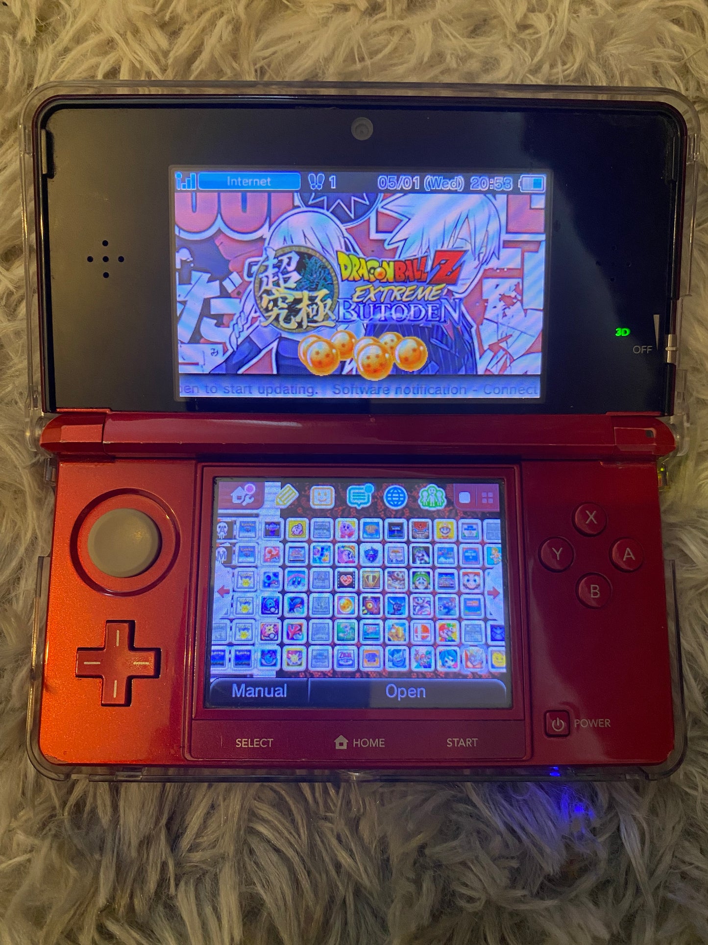 Flame Red Nintendo 3DS - Modded, 128GB SD