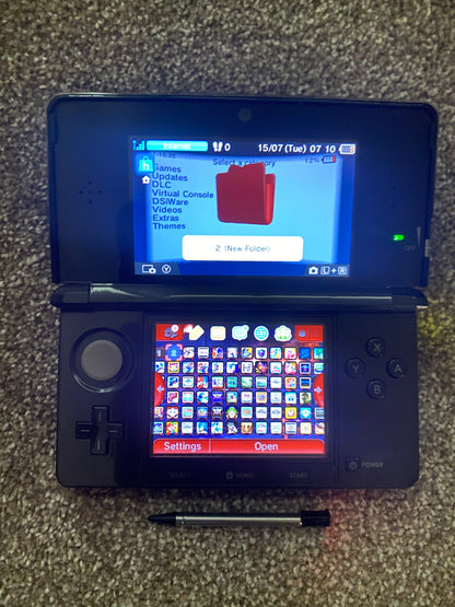 Cosmos Black Nintendo 3DS - Modded, 128GB SD