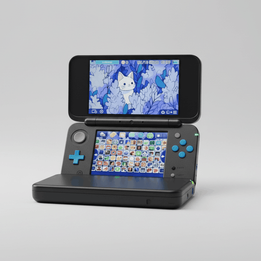 White Nintendo 2DS XL modded handheld console - Luma CFW, 64-128GB SD card, pre-loaded emulators