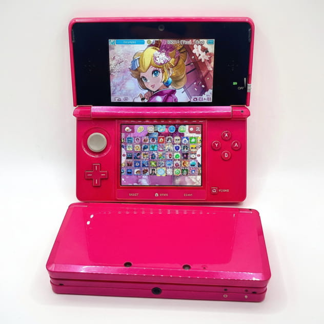 Modded Nintendo 3DS pink - custom firmware pre-installed retro games UK seller