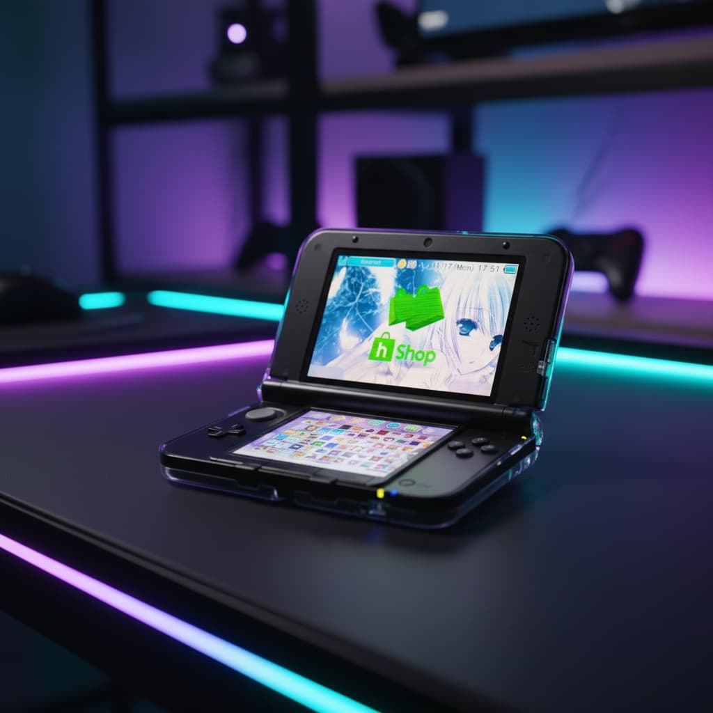 Modded Nintendo 3DS XL with custom firmware, 128GB storage, and preloaded emulators