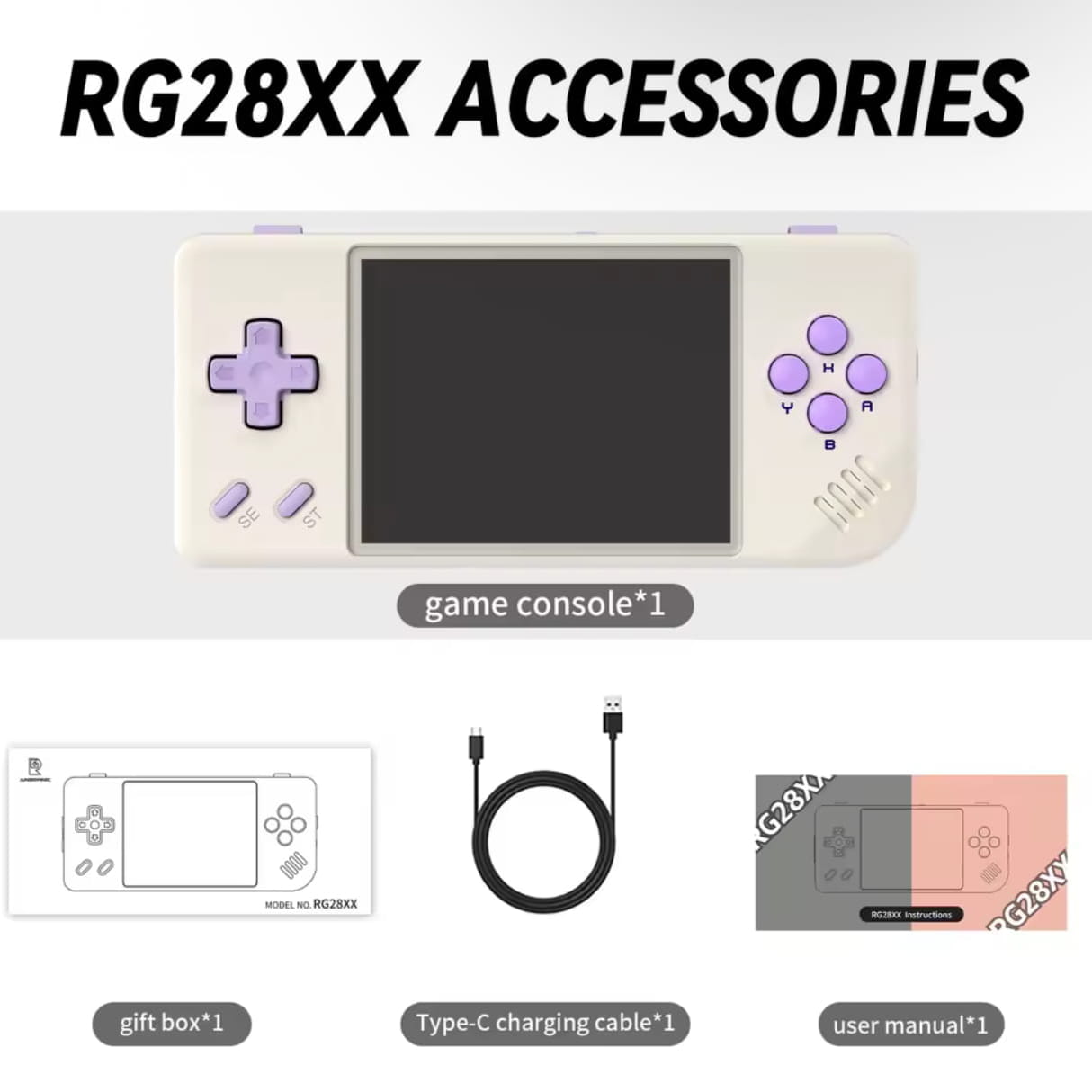 ANBERNIC RG28XX handheld console controls - responsive D-pad, buttons, pre-configured emulators ready