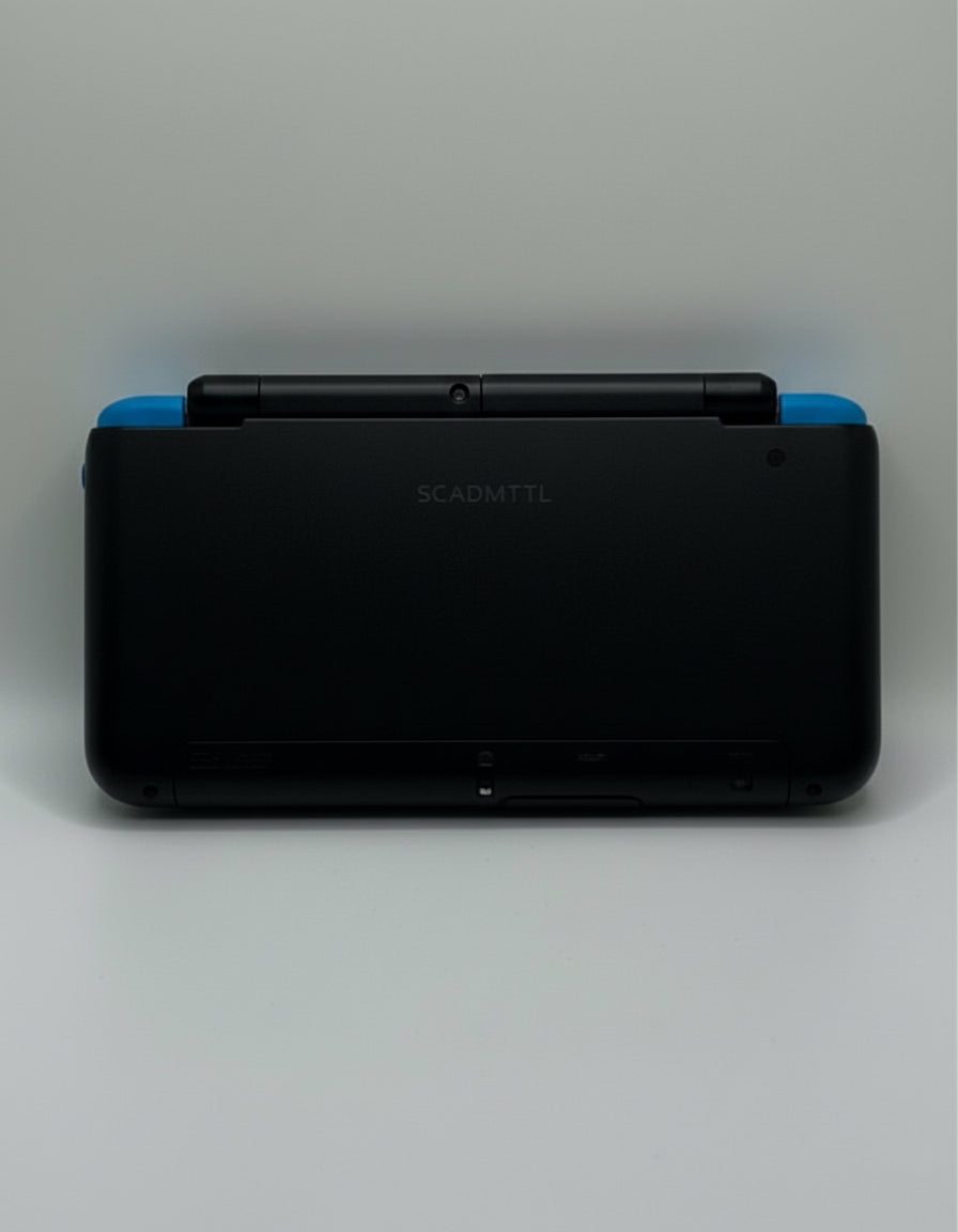 Back view of a gaming console on a gray background