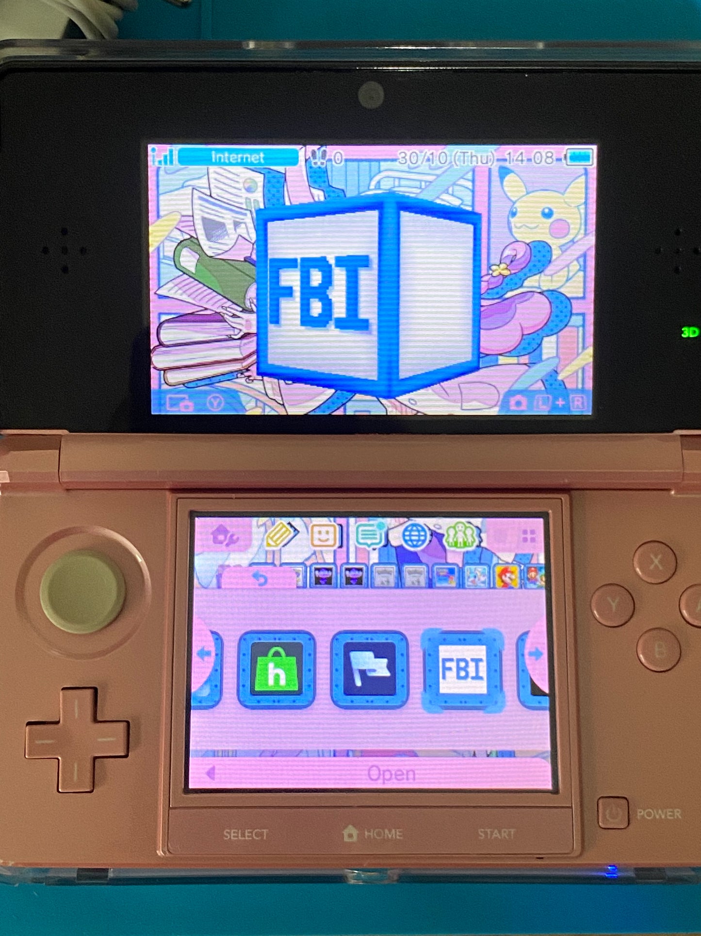 Pink Nintendo 3DS – Modded, 128GB SD