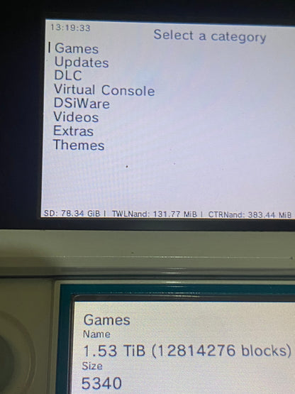 White x Aqua Blue Nintendo 3DS - Modded, 128gb