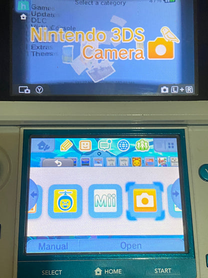 White x Aqua Blue Nintendo 3DS - Modded, 128gb