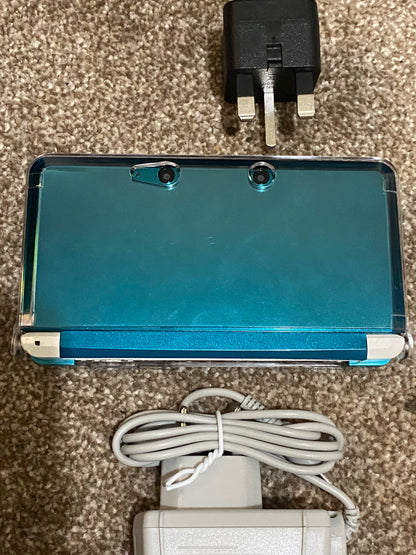 White x Aqua Blue Nintendo 3DS - Modded, 128gb
