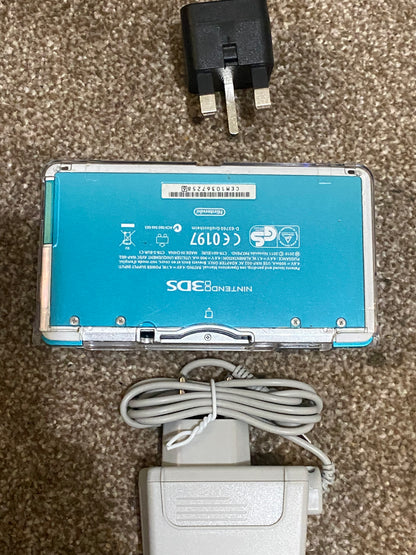 White x Aqua Blue Nintendo 3DS - Modded, 128gb