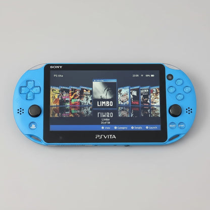 Blue PS Vita modded - pre-loaded games, custom firmware ready, 64-256GB available, UK seller
