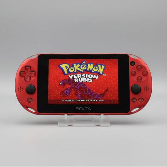 Red PS Vita modded - custom firmware handheld, pre-installed games, 64-256GB, warranty included
