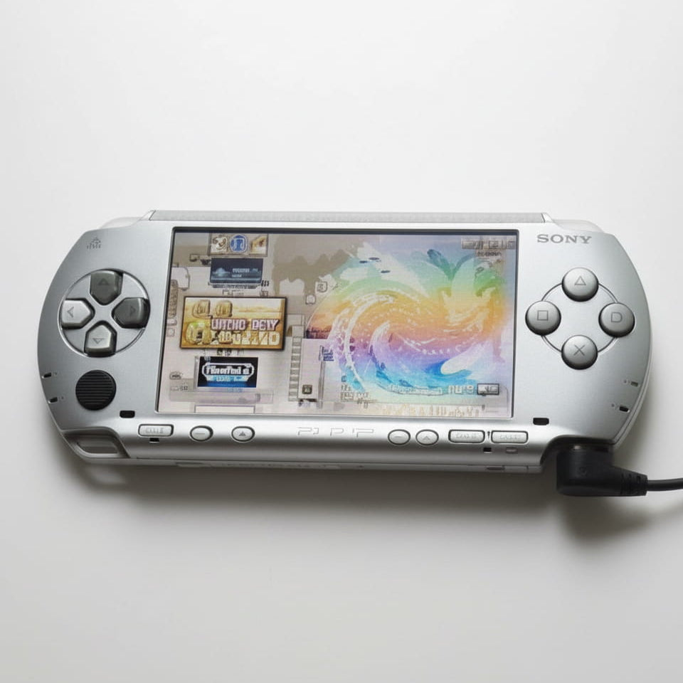 Silver PSP-1000 modded console - custom firmware, 64-256GB storage options, UK seller
