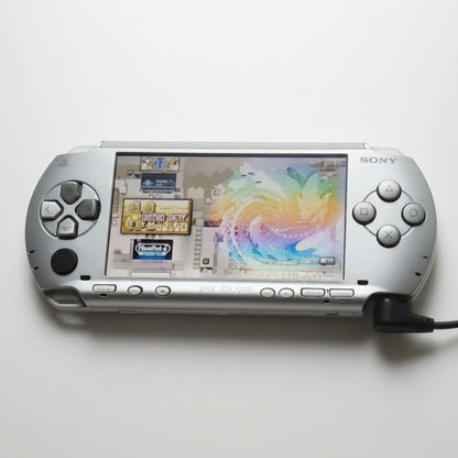 Silver PSP-1000 modded console - custom firmware, 64-256GB storage options, UK seller
