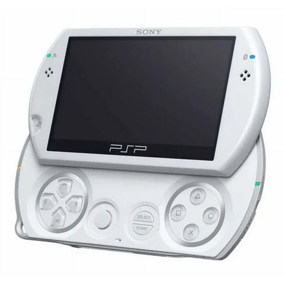 White PSP Go modded handheld 64GB 128GB 256GB - play PSP, PS1, SNES, GBA games on portable console