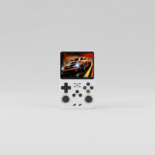 White retro gaming handheld 64GB SD card custom firmware emulators unboxed
