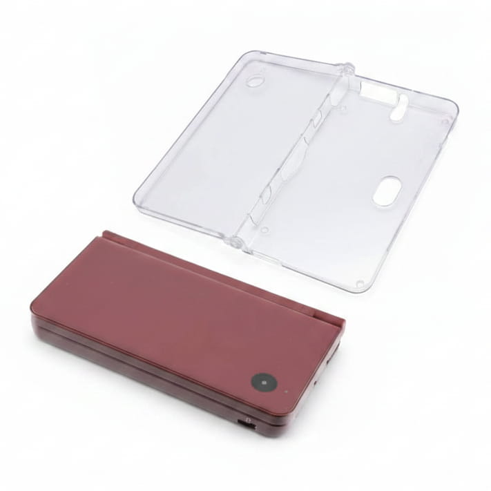 Clear crystal hard shell protective case for Nintendo DSi XL - full shell protection view