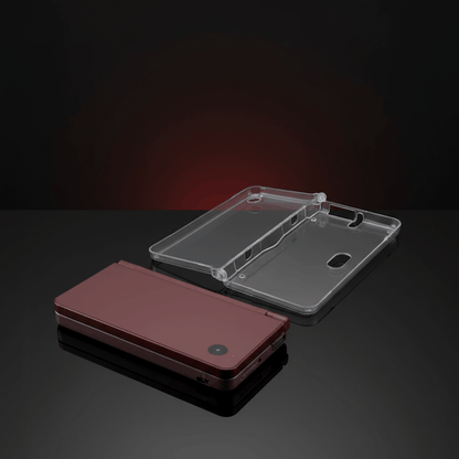 Nintendo 3DS XL dark red maroon clear crystal hard case separated view slim fit protective cover