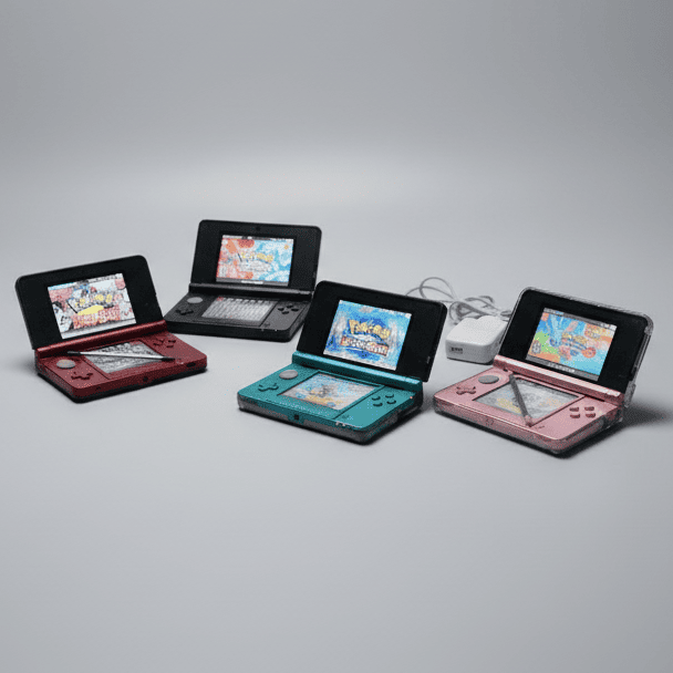 Nintendo 3DS color options - all modded 3DS variants with CFW, 64-256GB storage, pre-installed games and emulators