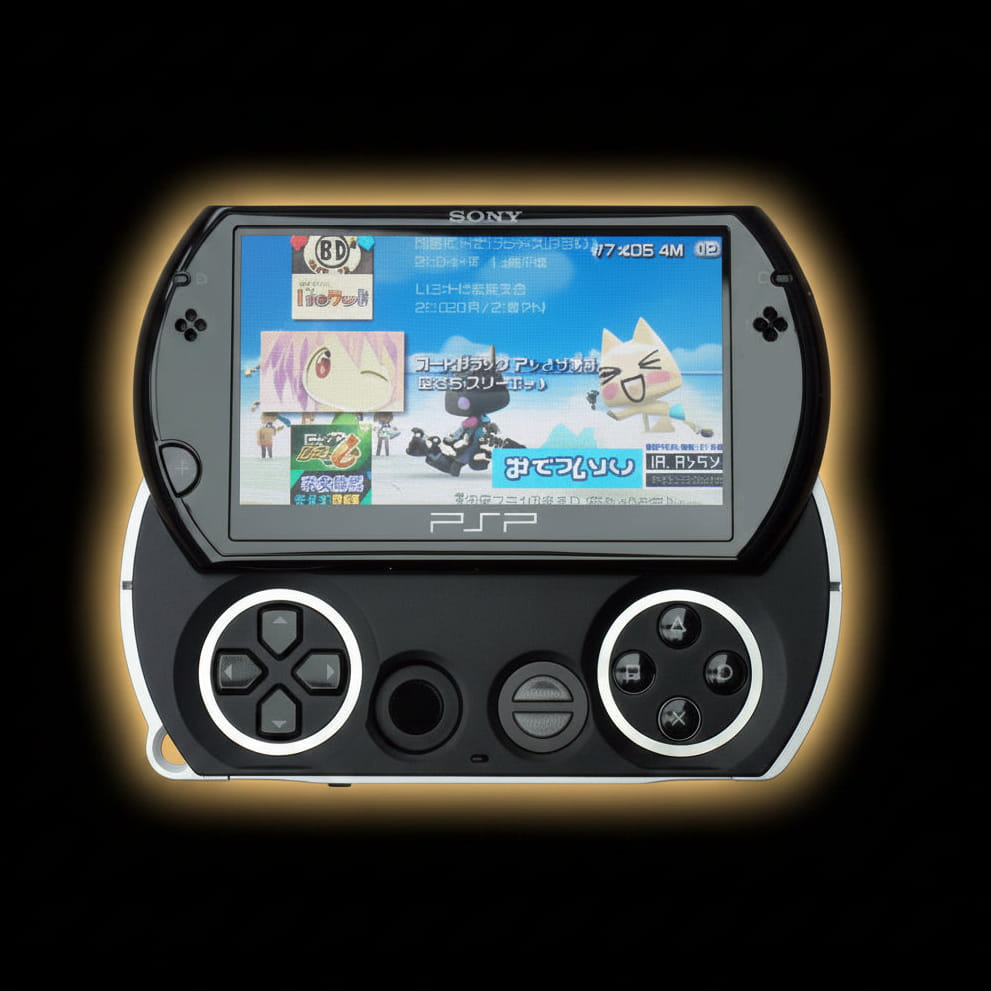 Modded PSP Go with gold glow effect - ModxGaming custom handheld console