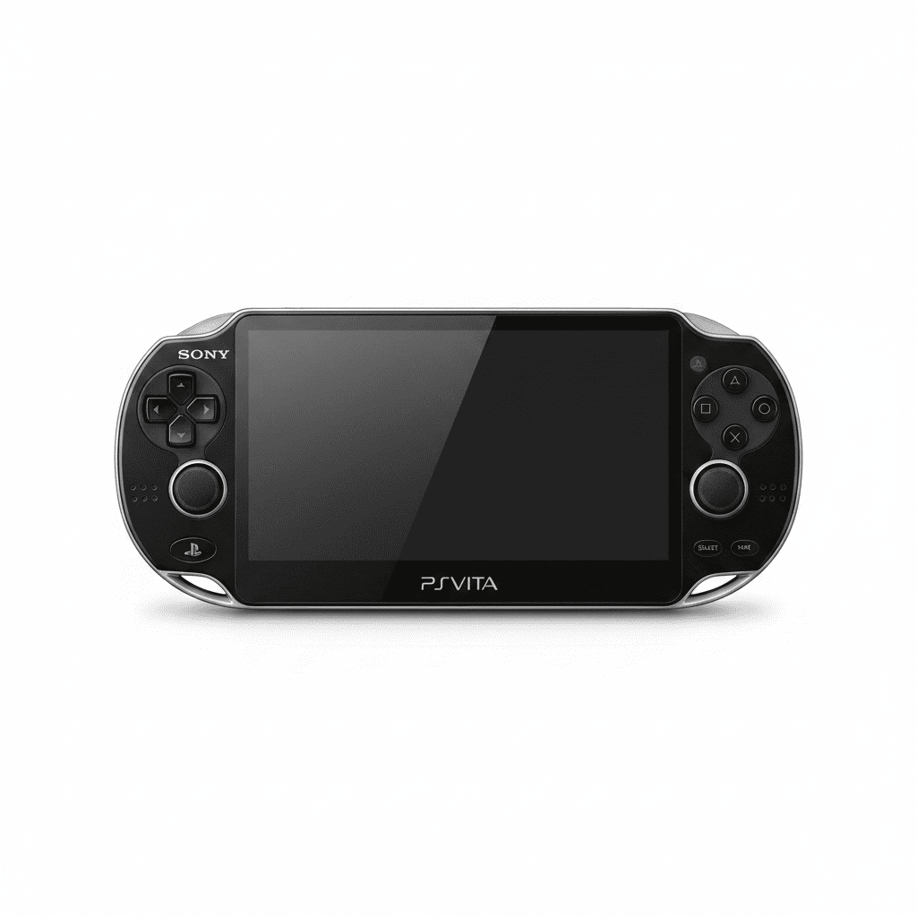 Sony PS Vita 1000 OLED handheld console front view black – modded with custom firmware and pre-installed games by ModxGaming