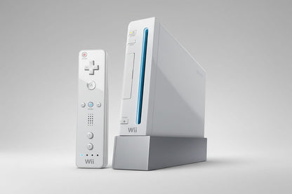 White Nintendo Wii console modded with homebrew - includes Wiimote controller sensor bar and cables UK

