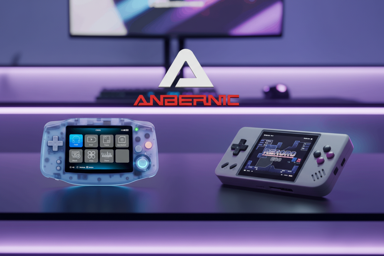 ANBERNIC collection image with two consoles