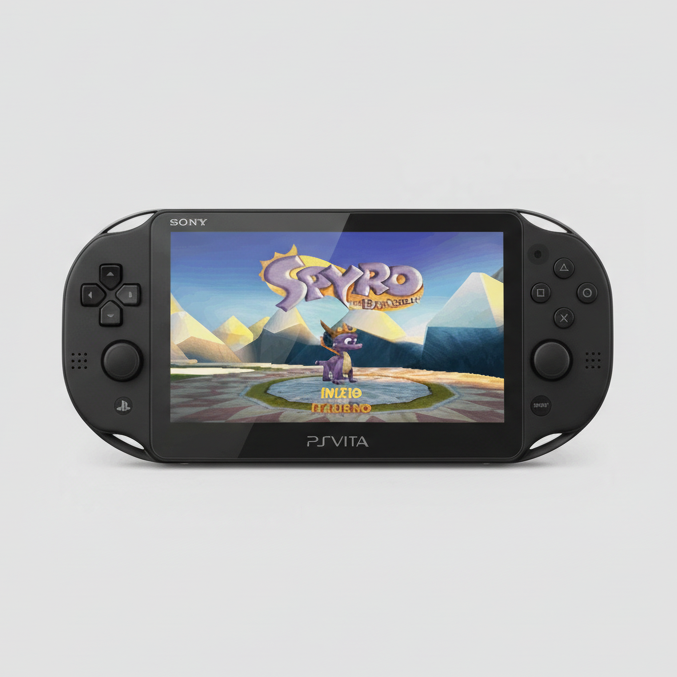 Black modded PS Vita playing Spyro - pre-loaded retro games console, 64-256GB UK
