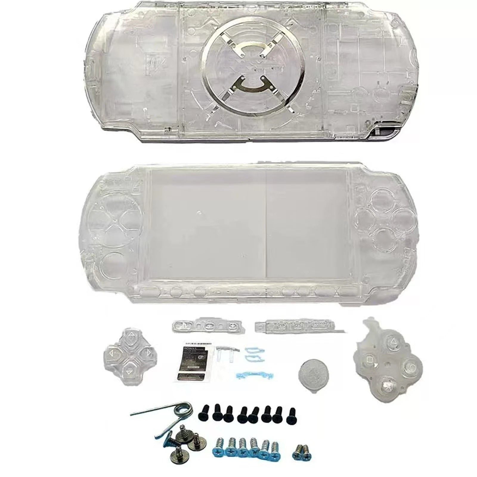 See-through clear PSP 2000/3000 Slim housing panels for a custom crystal PSP mod, buy clear PSP shell online UK