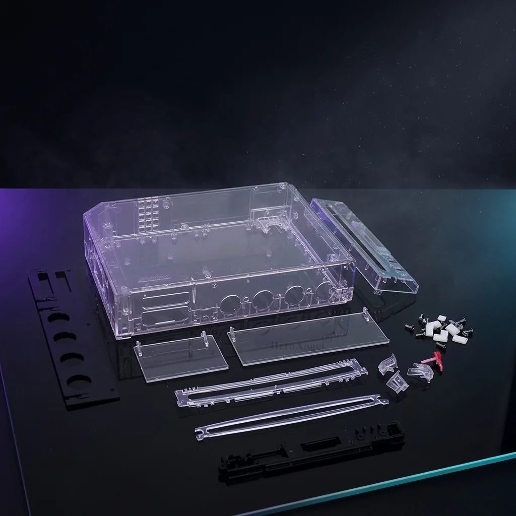 Crystal Ghost clear transparent Nintendo Wii replacement shell housing on a dark backdrop, ModxGaming UK