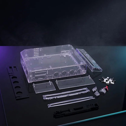 Crystal Ghost clear transparent Nintendo Wii replacement shell housing on a dark backdrop, ModxGaming UK