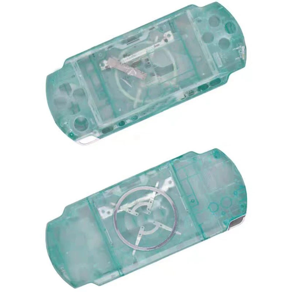 See-through light green PSP 2000/3000 Slim housing panels for a custom crystal PSP mod, buy clear PSP shell online UK